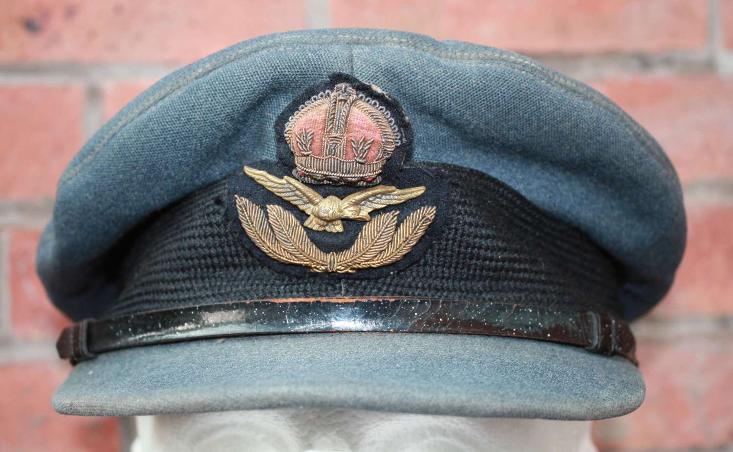 Original WW2 RAF Officers crusher style peak cap.
