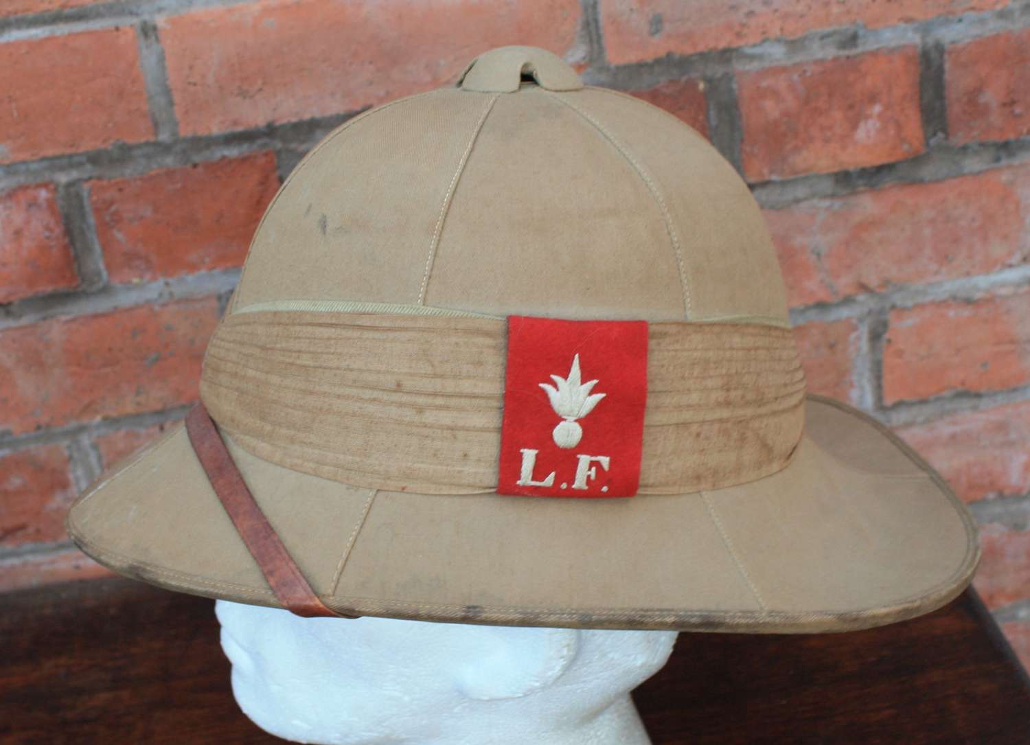 WW1 British O/R Khaki Drill Pith Helmet to the Lancashire Fusiliers
