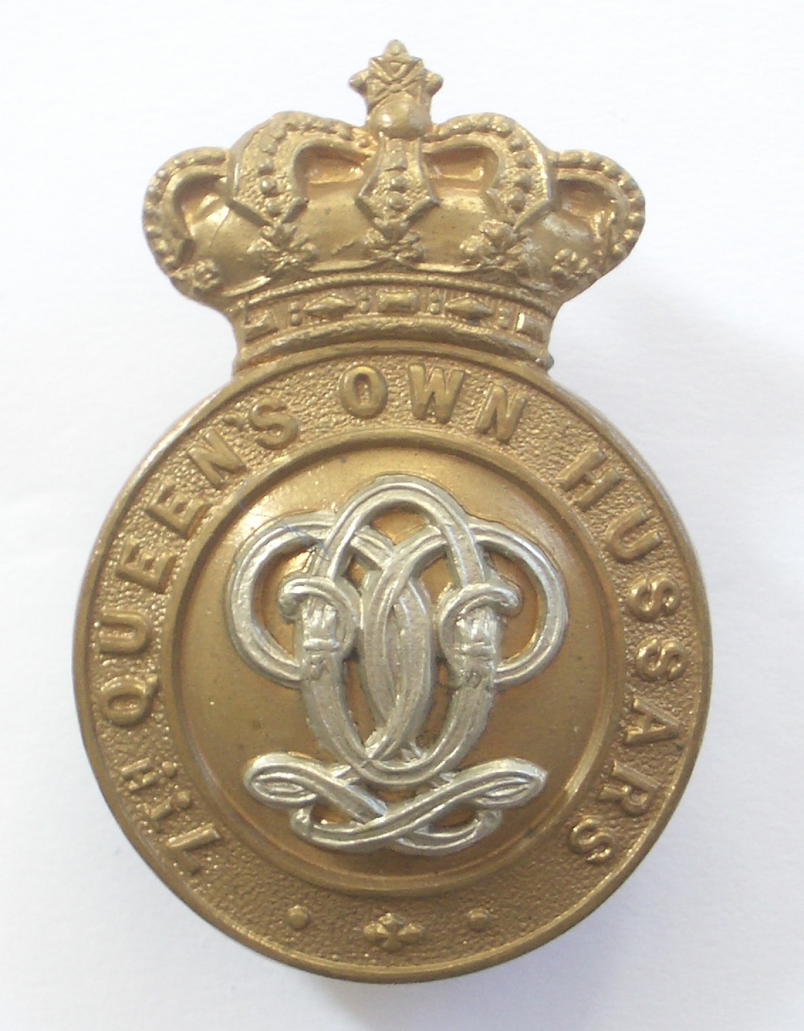 7th QO Hussars Victorian cap badge