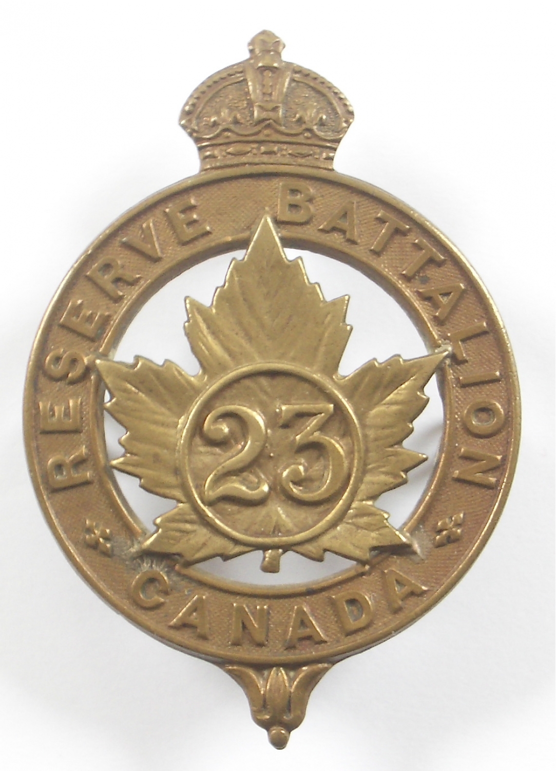 Canadian 23rd Reserve Bn CEF Cap Badge