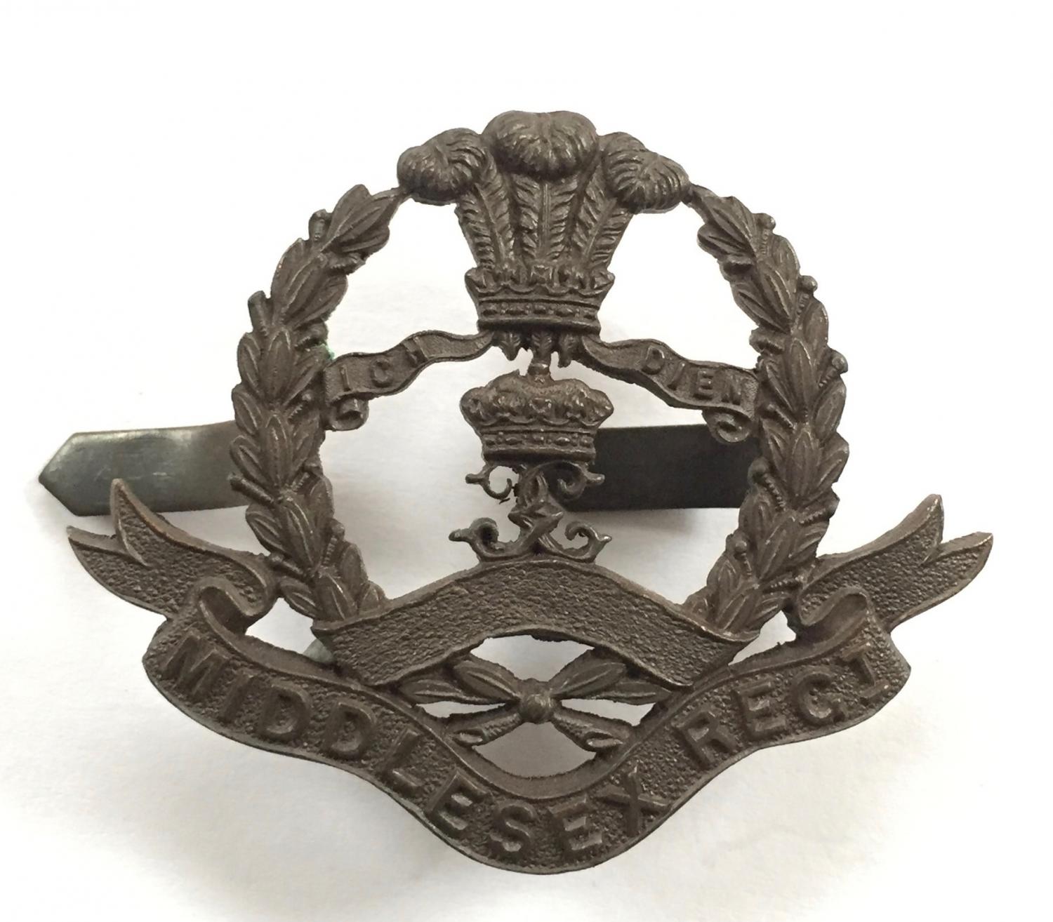 10th Bn Middlesex Regt OSD bronze cap badge