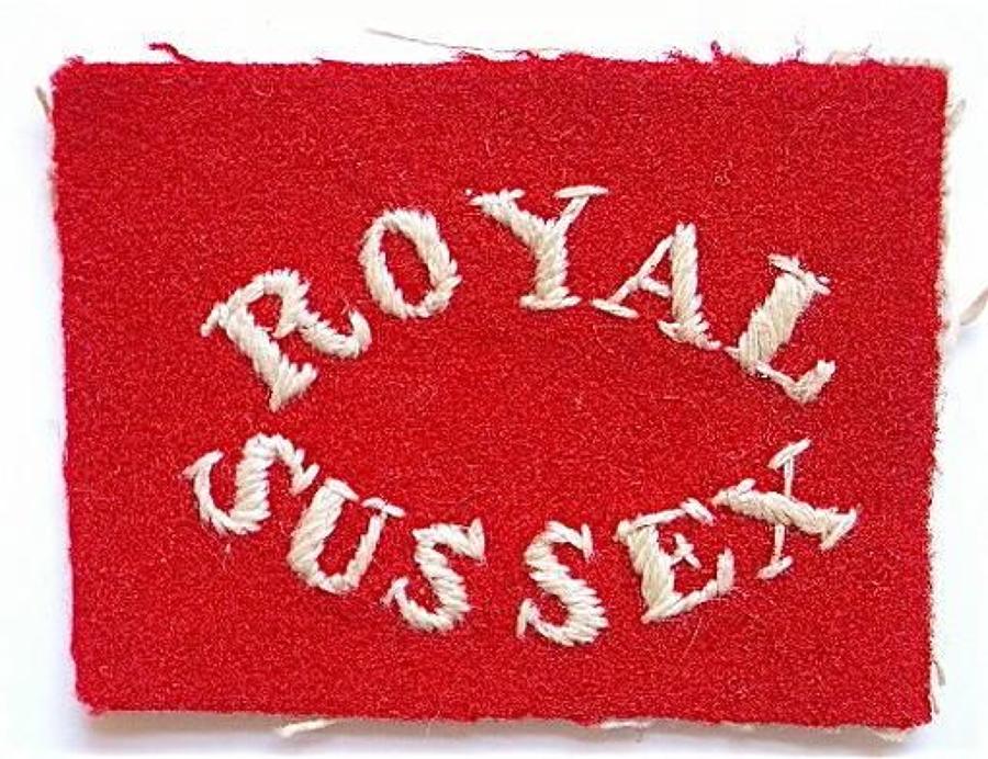 Royal Sussex Regiment Foreign Service cloth helmet pagri badge.