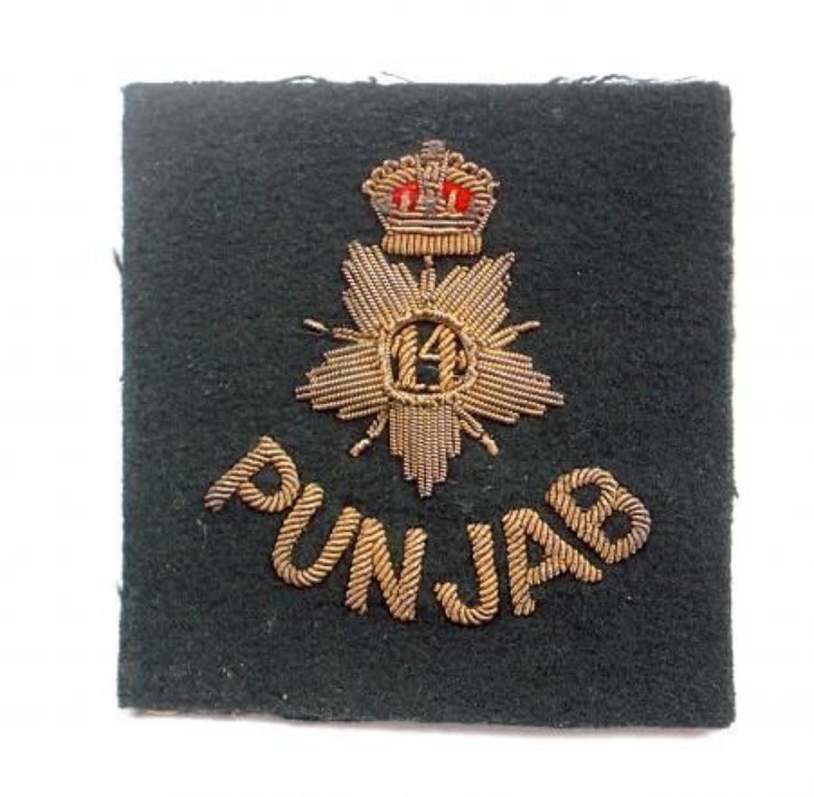 Indian Army. 14th Punjab Regiment Officer’s bullion pagri badge.