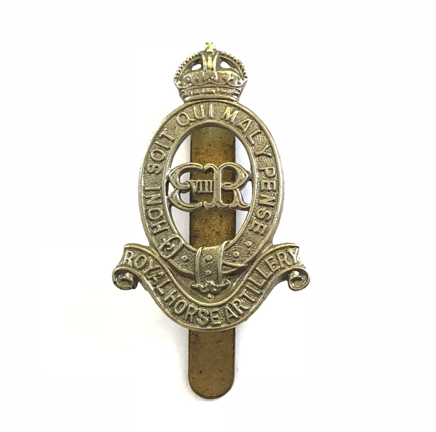 Royal Horse Artillery rare Edward VIII cap badge circa 1936
