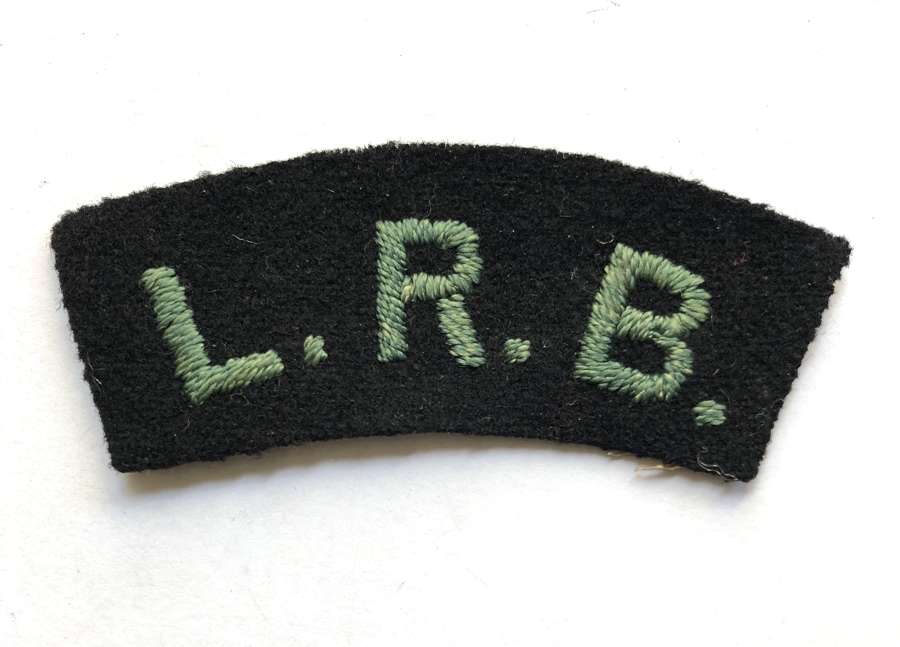 LRB WW1 London Rifle Brigade cloth shoulder title