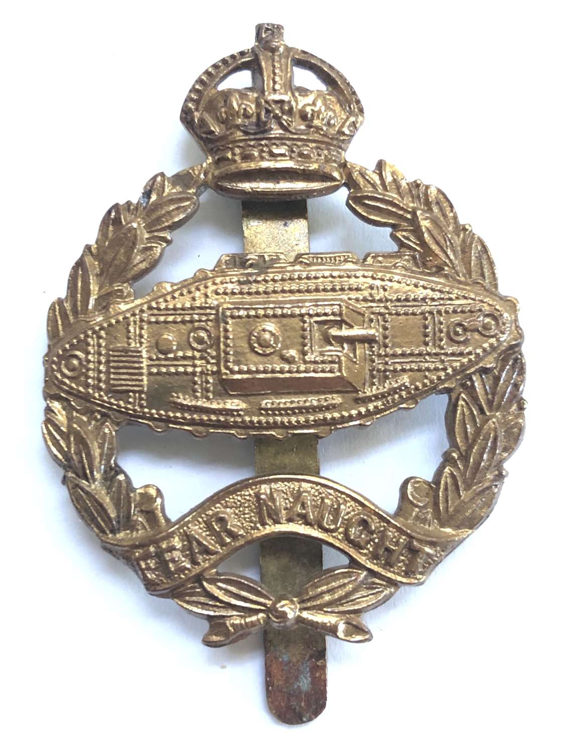 Royal Tank Corps 1924 Bandsman's brass beret badge