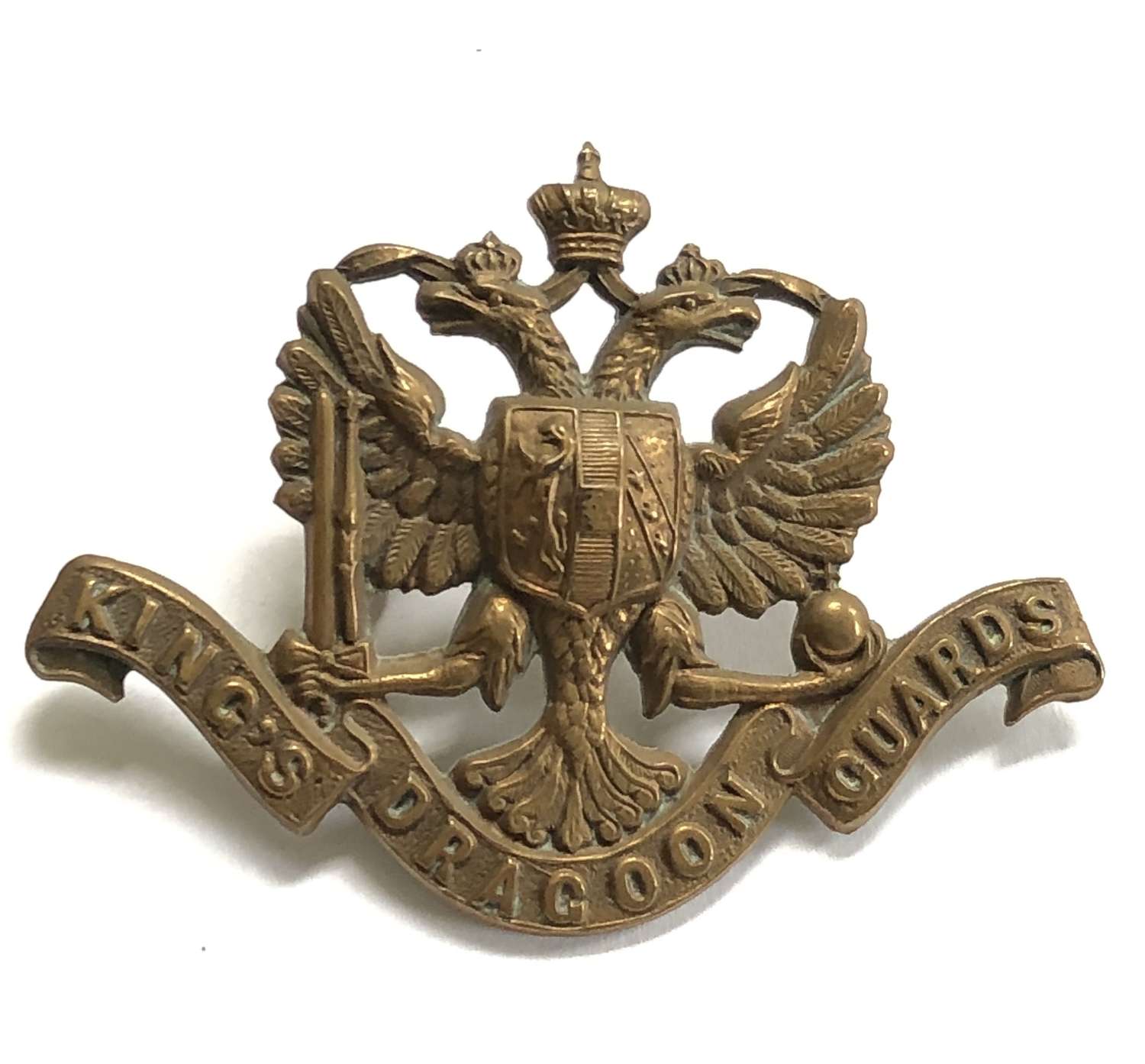 King’s Dragoon Guards OR’s brass cap badge circa 1896-1915