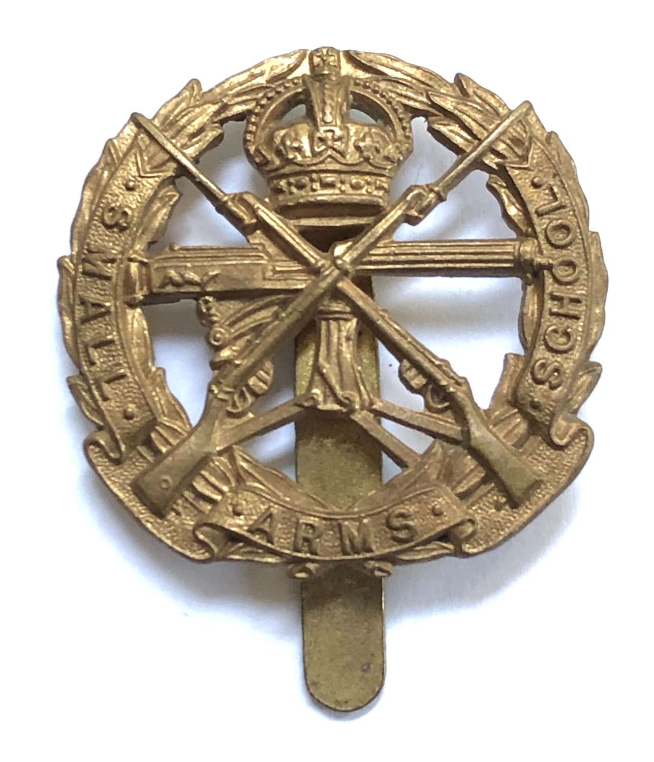 Small Arms School cap badge circa 1926-52 by Firmin, London