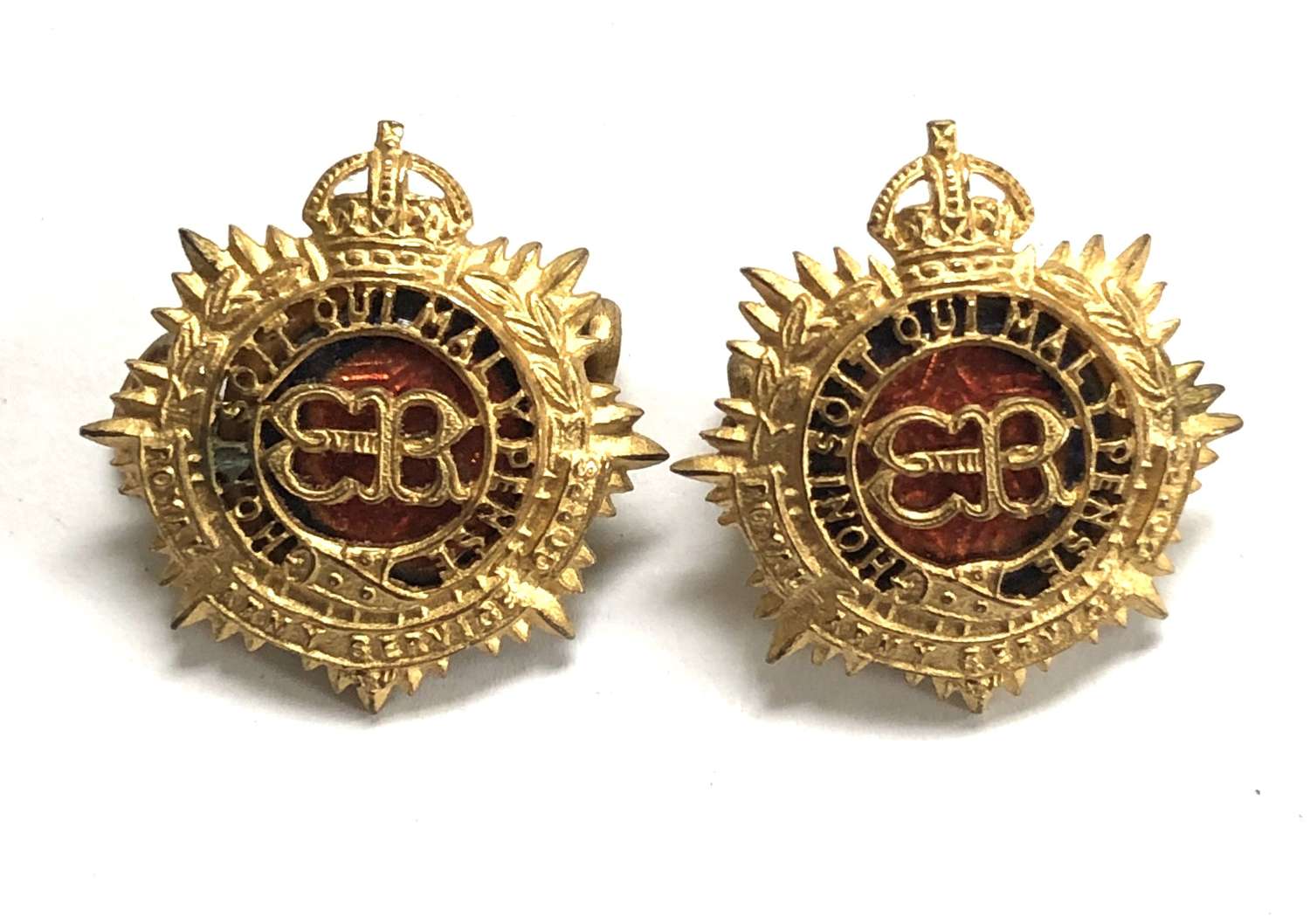 Royal Army Service Corps 1936 EVIIIR Officer’s collar badges by Gaun
