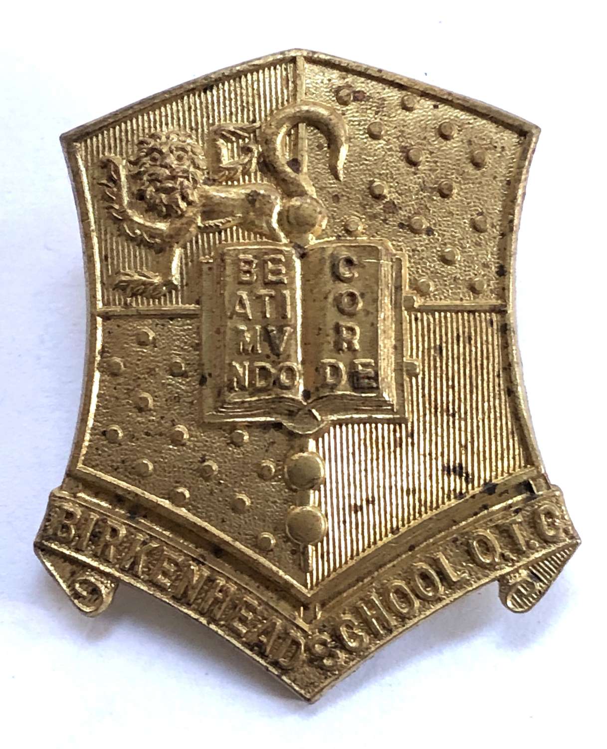 Birkenhead School OTC brass cap badge