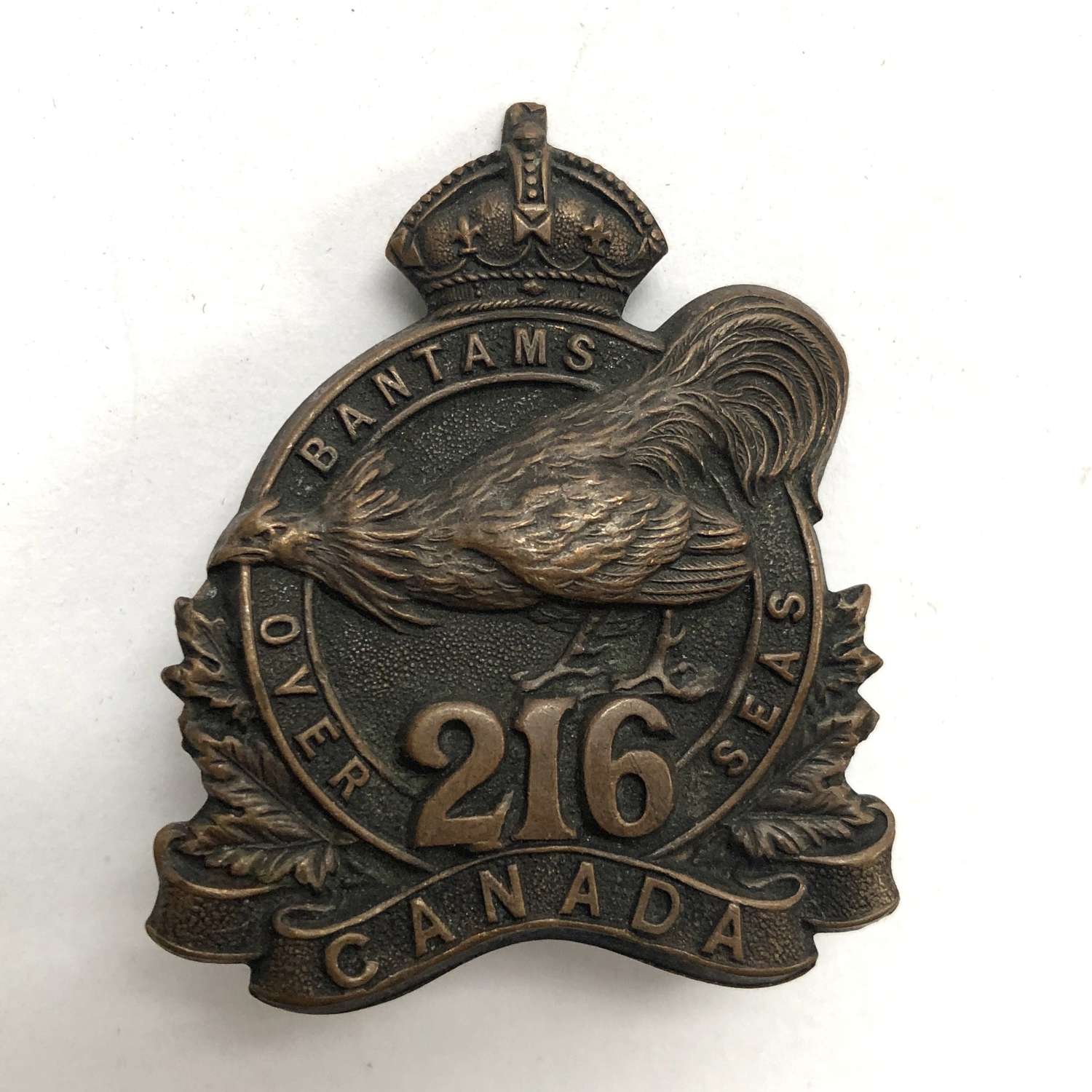 Canadian 216th (Toronto Bantams) Bn CEF WW1 cap badge