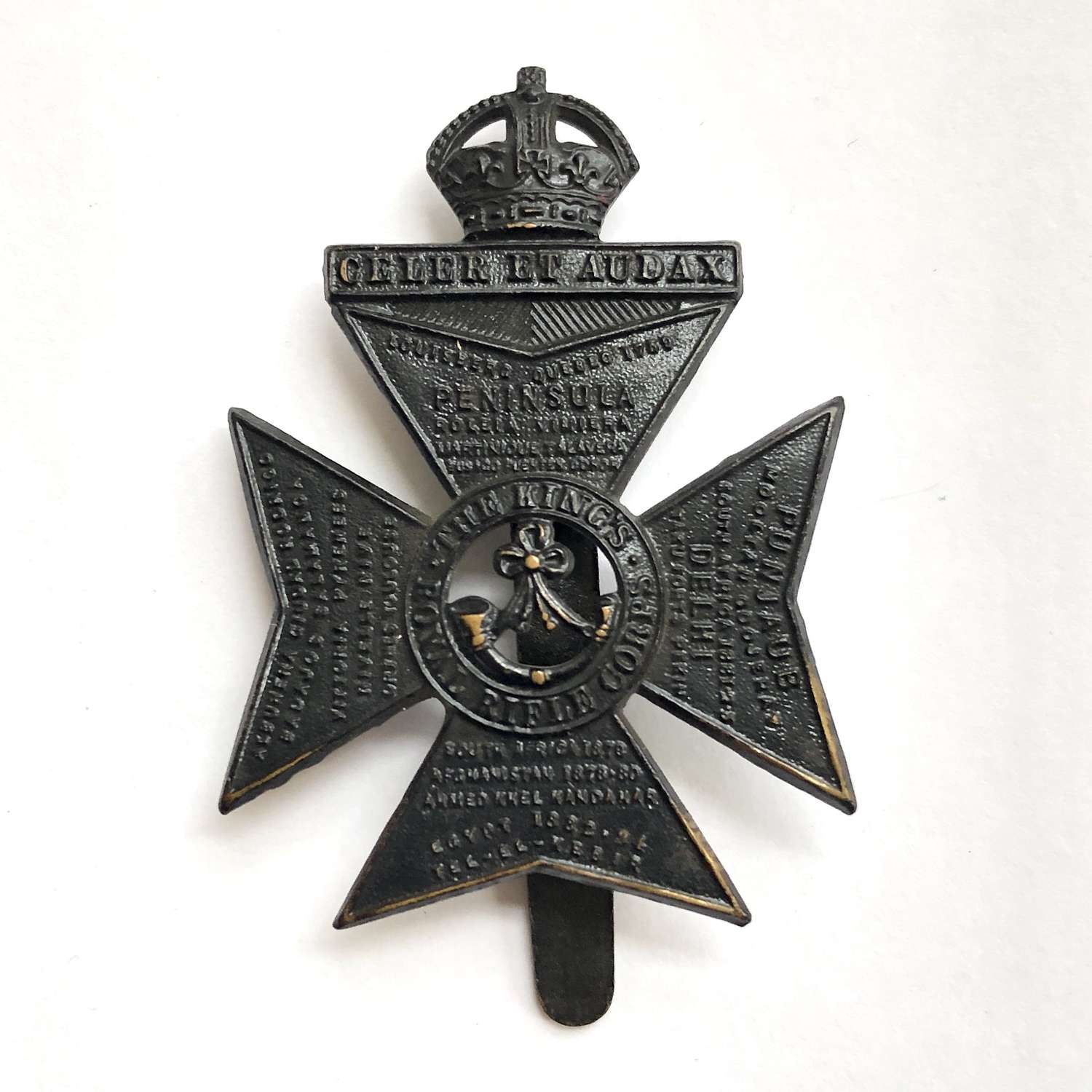 King’s Royal Rifle Corps Edwardian cap badge circa 1901-05