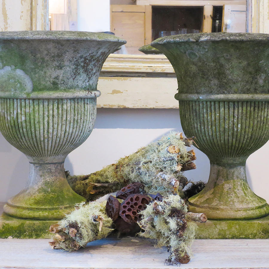 Pair of Portland Stone Regency Vases