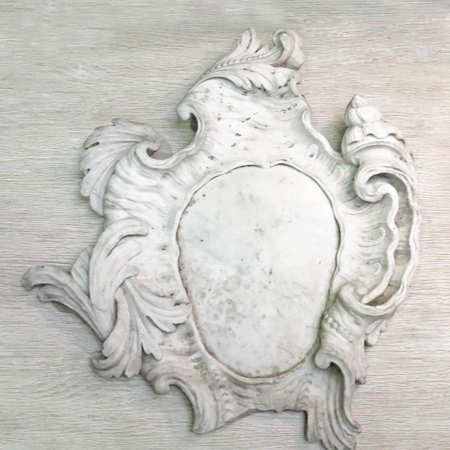 Rare 18th c Italian Rococo marble Cartouche