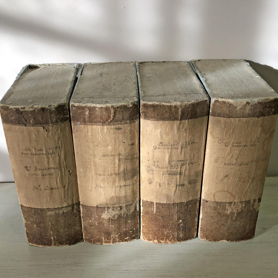 Set of 4 19th c French 'Achive' boxes circa 1884
