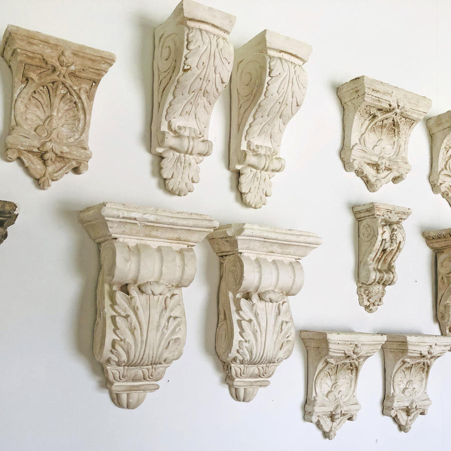 A Collection of 12 Plaster Corbels - circa 1900