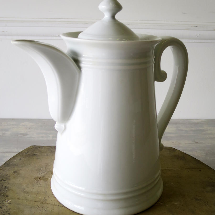 Large French white Porcelain Coffee Pot