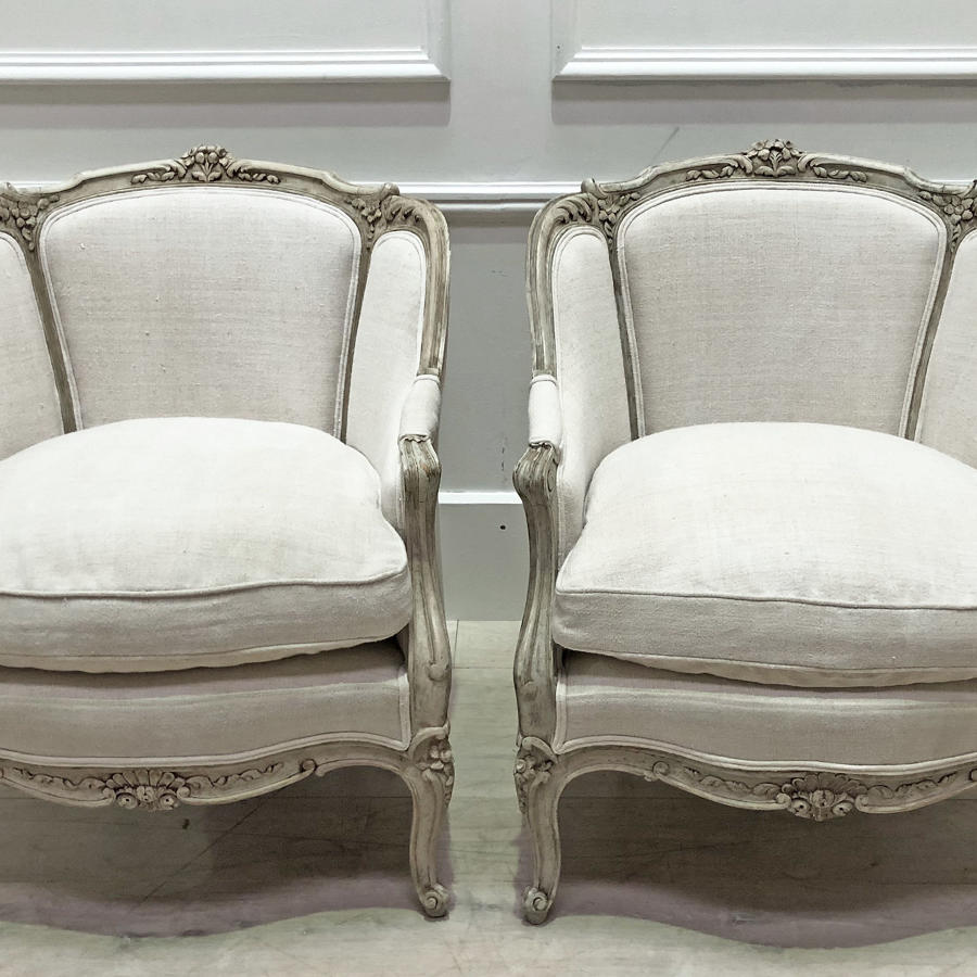 Pair of 19th c French Bergeres