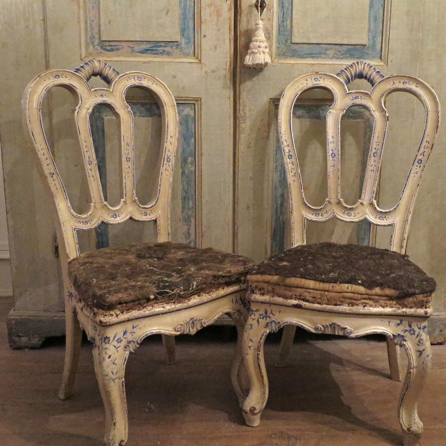 Rare Pair of 18th century Venetian Chairs