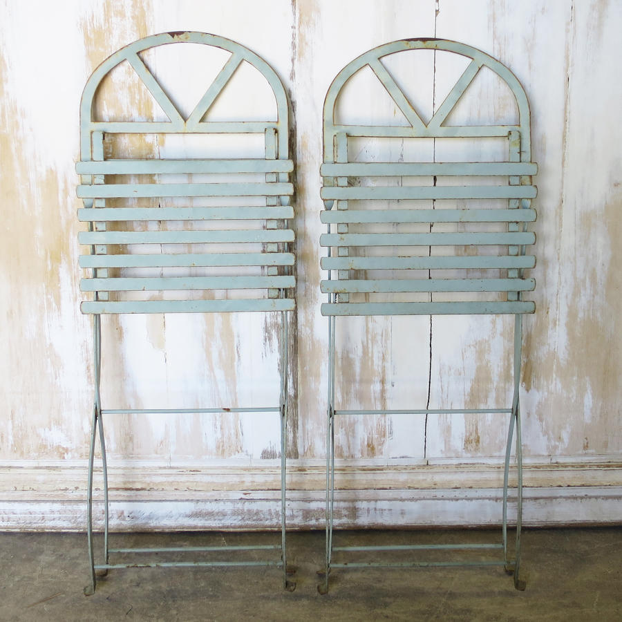 Pair of French Iron Folding Chairs