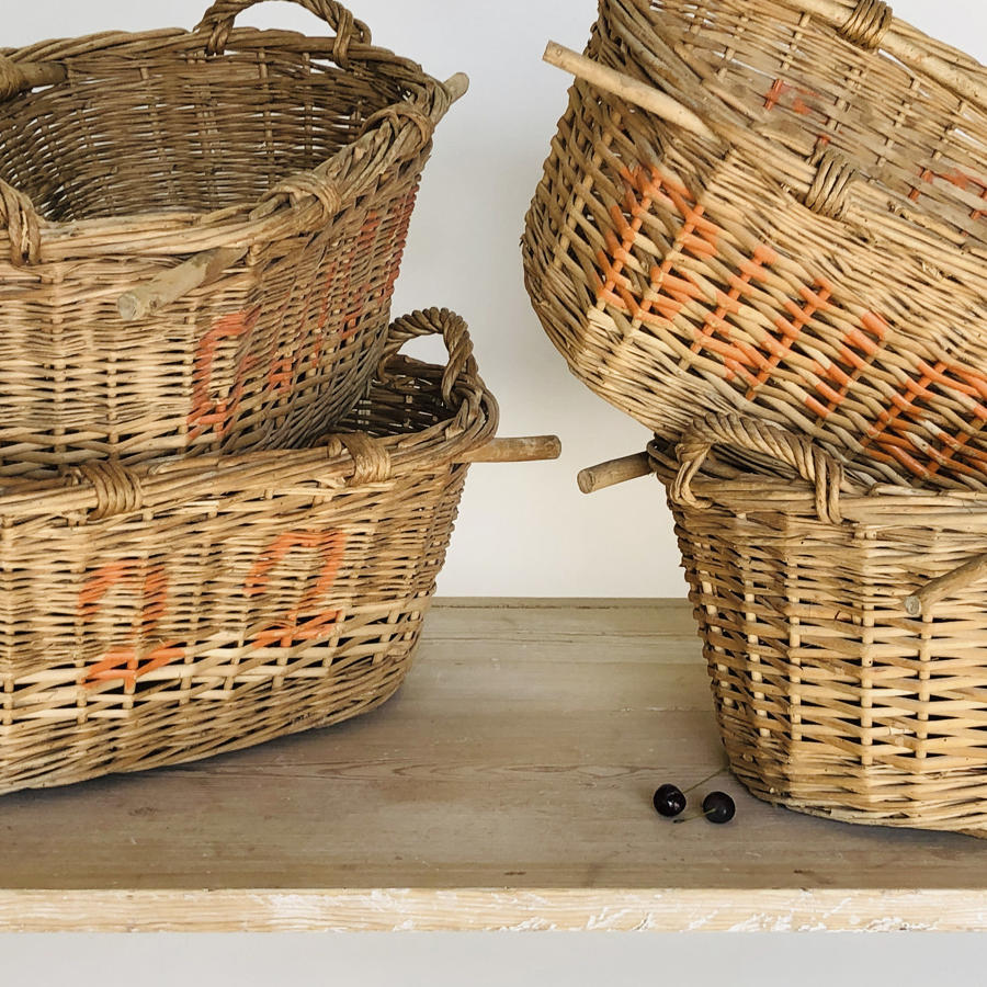 French Cherry Pickers Baskets - circa 1940