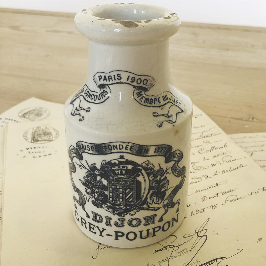19th c French Dijon Mustard Jar - circa 1900