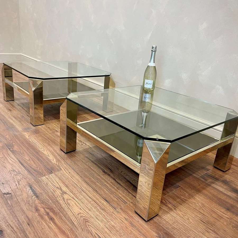 Belgo Chrome 23ct gold plated coffee tables