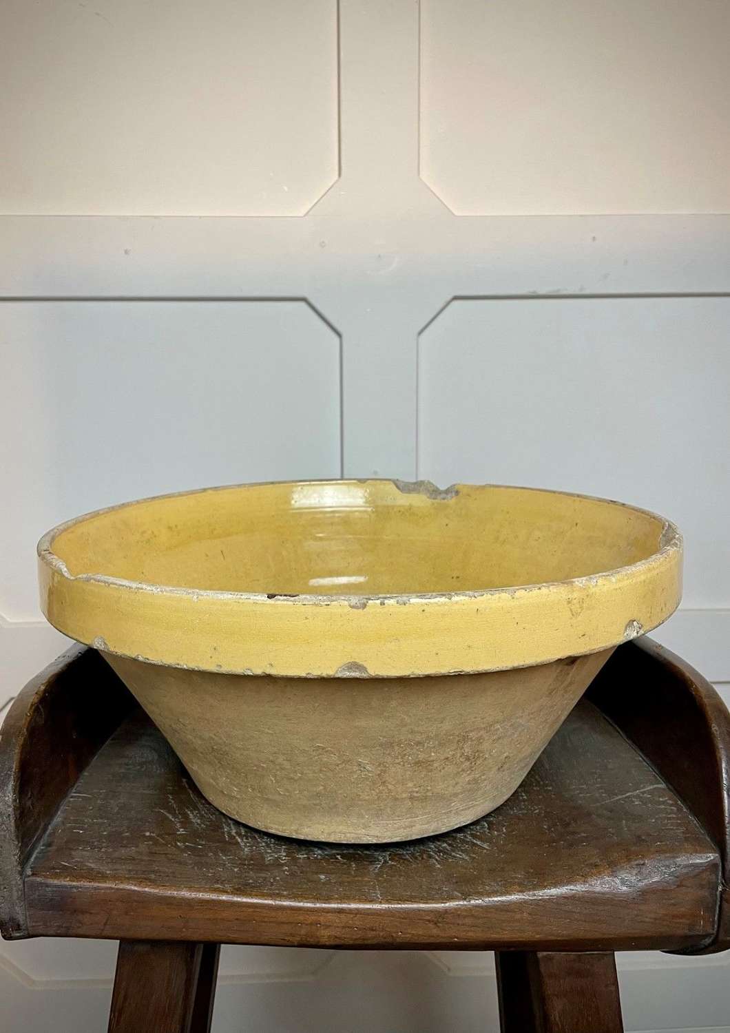 19c Large French Dairy Bowl