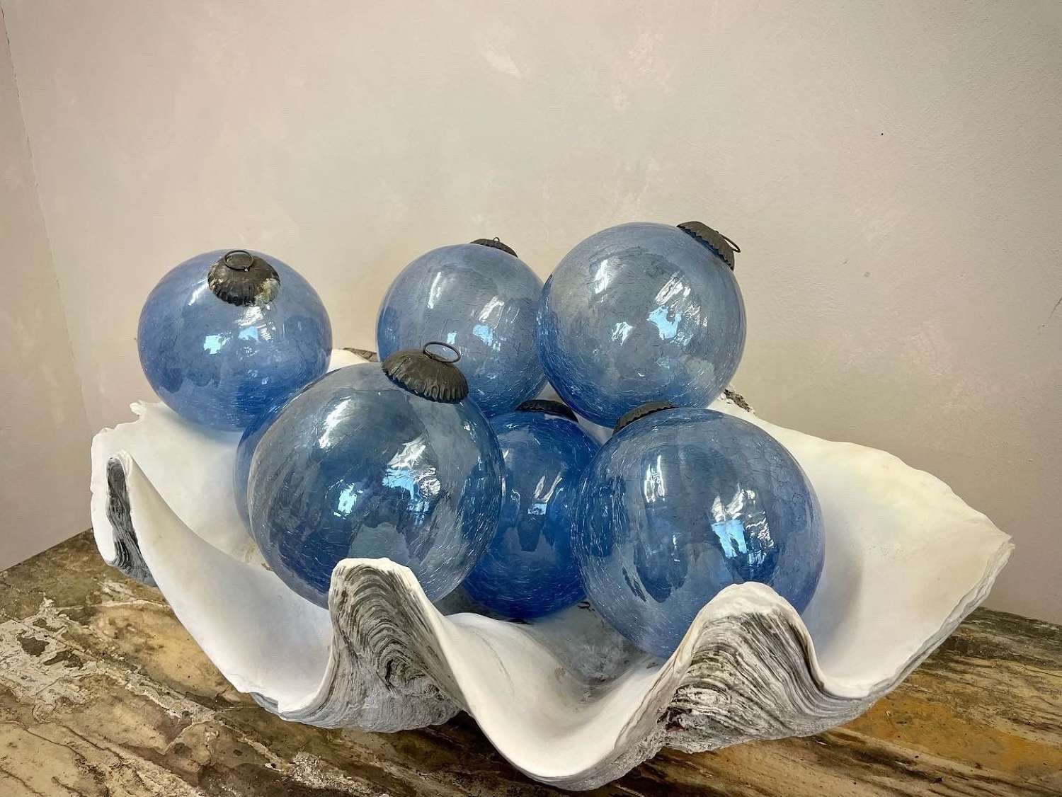 Cobalt blue hand blown decorative balls
