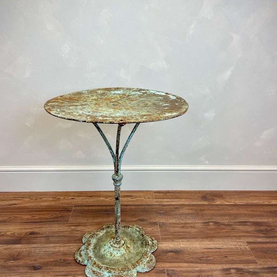 French painted metal bistro table