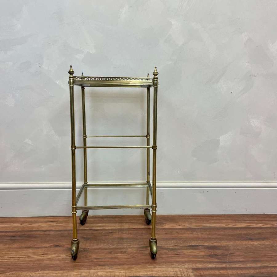 French Early 20th Century Brass Tiered Side Table