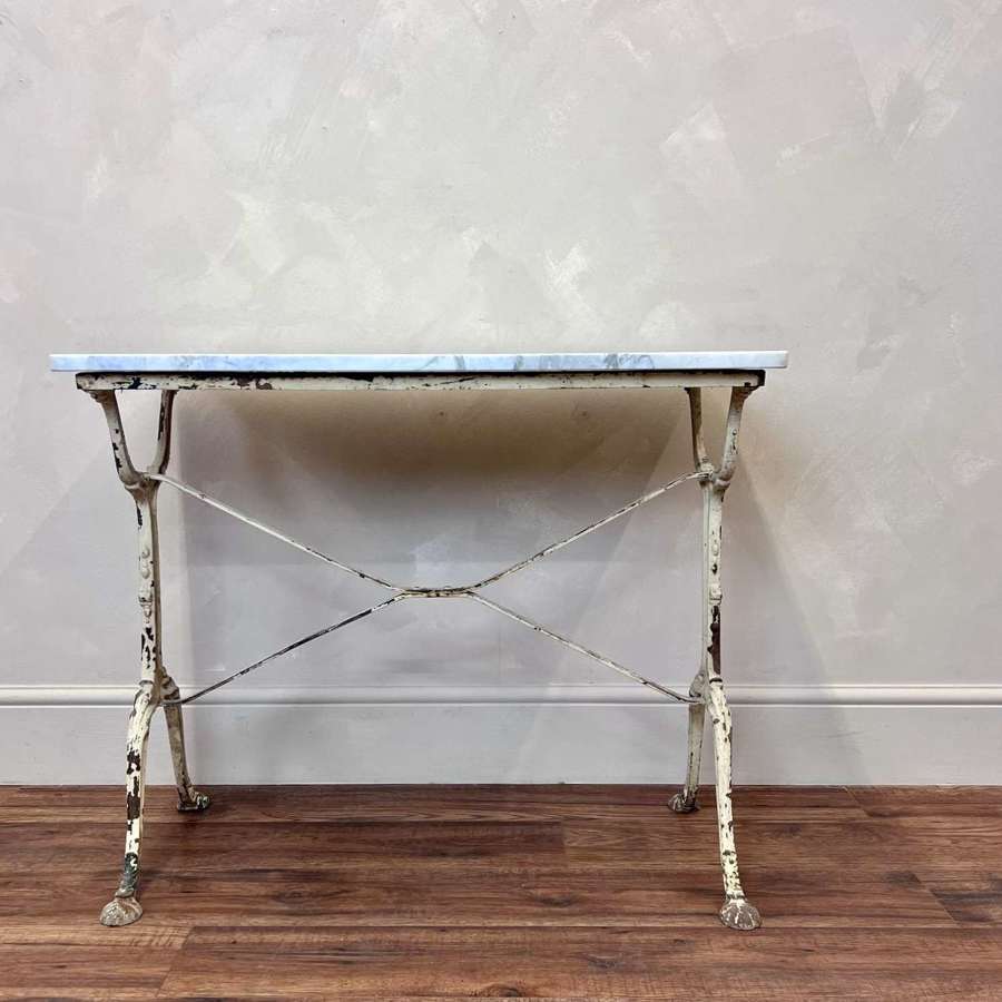 French Marble and Cast Iron Garden Table