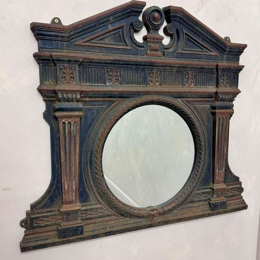 Victorian Cast Iron Over Mantle Mirror