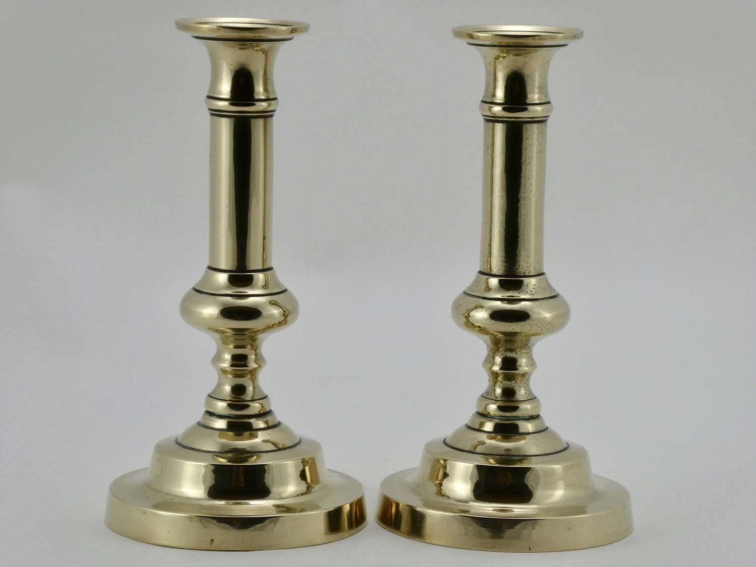 Pair of Brass Candlesticks, circa 1820