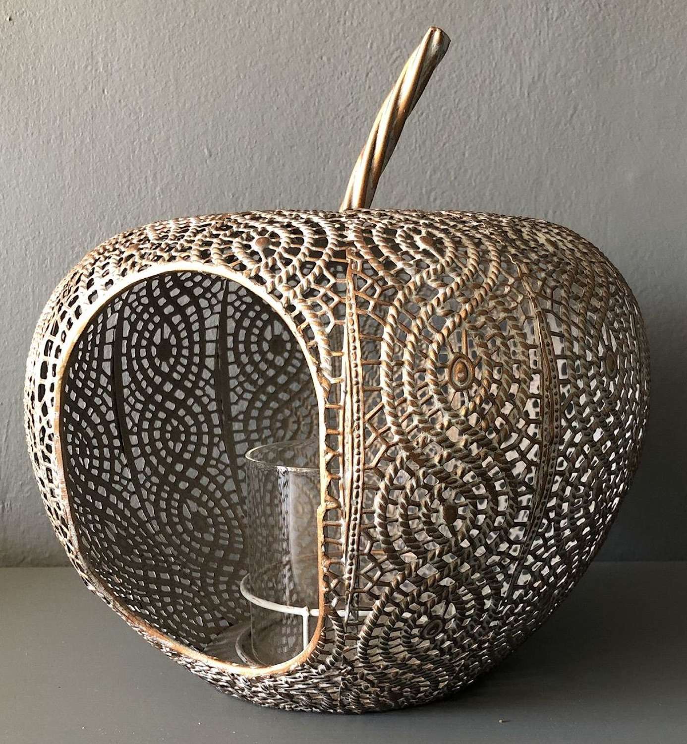 Metal apple lantern