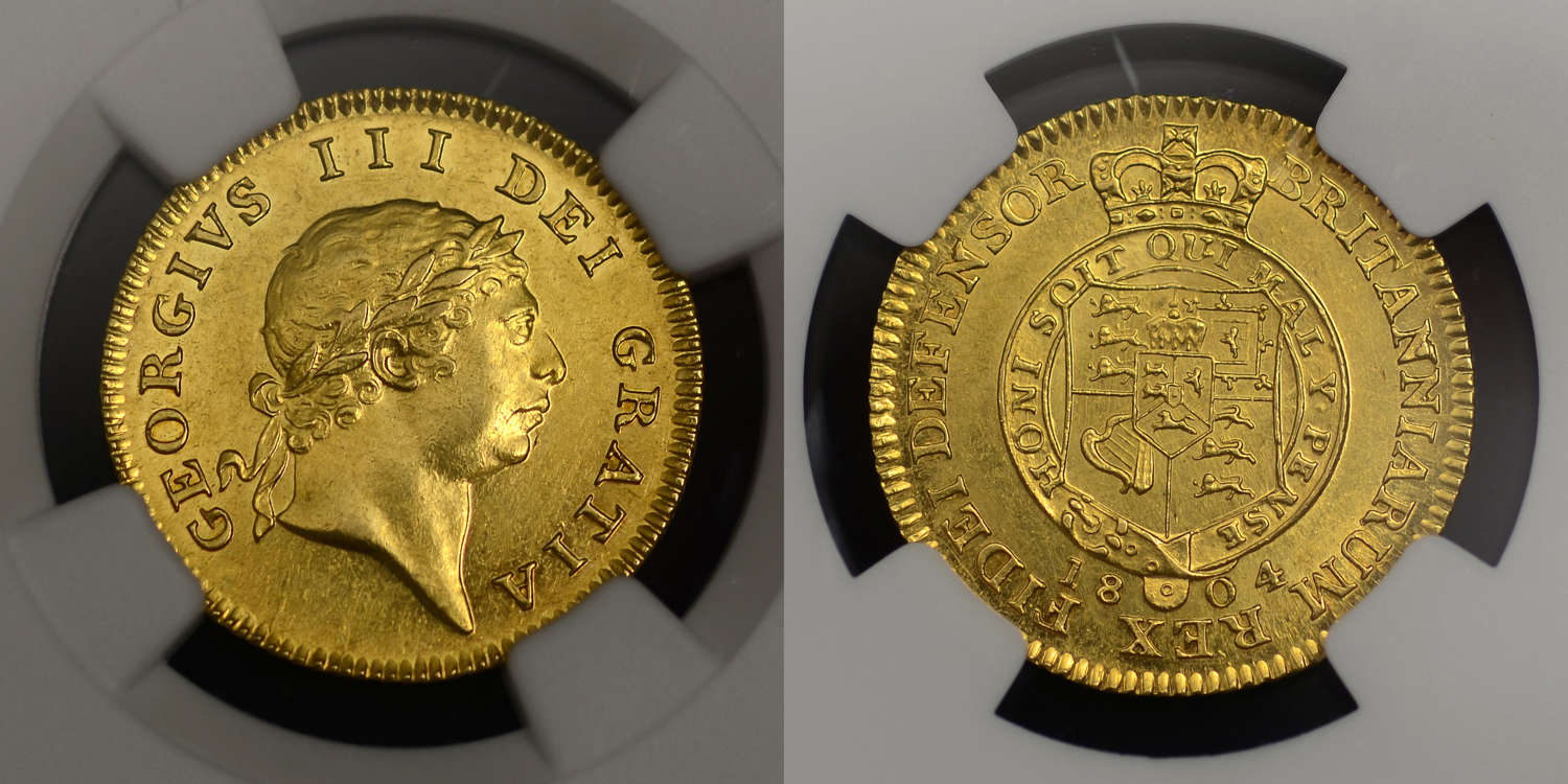 GEORGE III 1804 GOLD HALF GUINEA